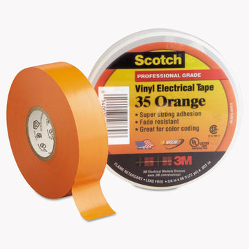 3M™ Scotch 35 Vinyl Electrical Color Coding Tape, 3" Core, 0.75" X 66 Ft, Orange freeshipping - TVN Wholesale